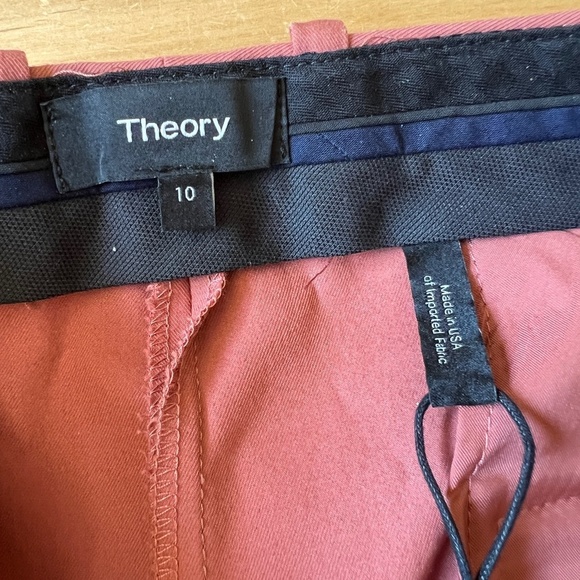 THEORY TROUSER PANTS 10 ANKLE LENGTH NWOT SALMON CAREER CASUAL OFFICE CLASSIC - Picture 10 of 12